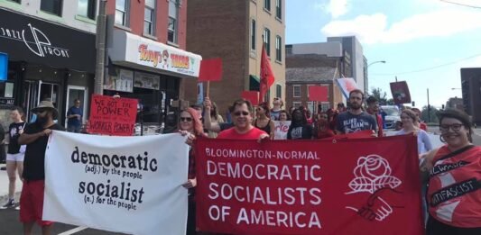 Bloomington Socialists Took It to the Street Labor Day