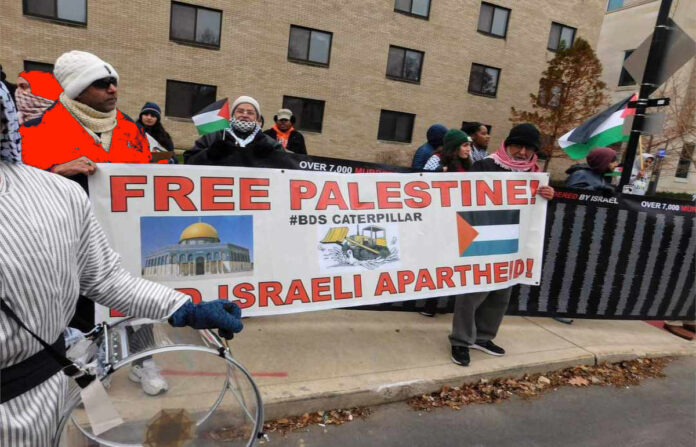 Boycott Caterpillar's Complicity in Israel's War Crimes Thumbnail free palestine bds on cat